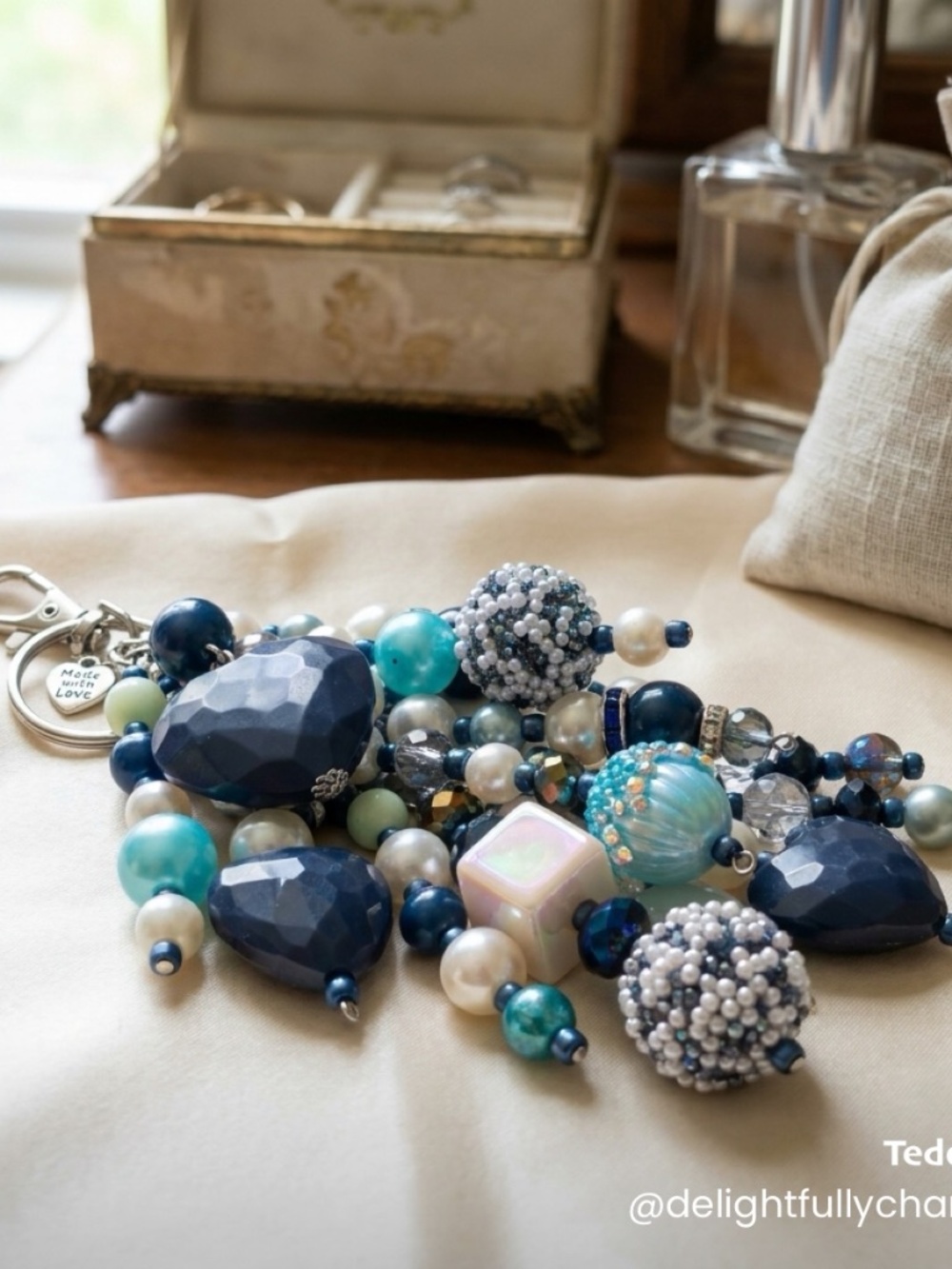BLUE HEART HOPE PURSE CHARM